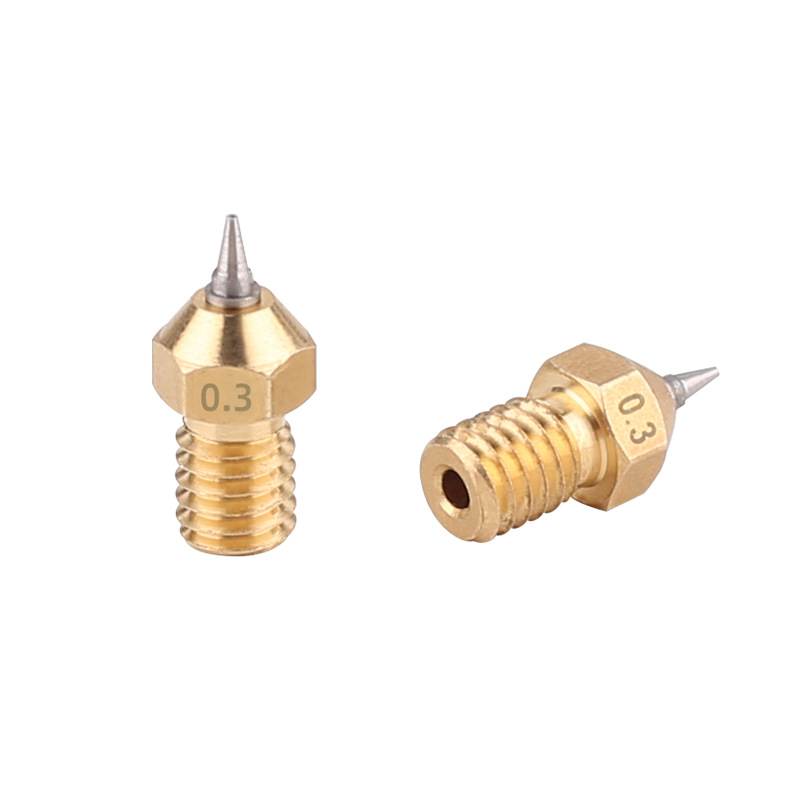 3D打印机配件E3D组装黄铜喷嘴带不锈钢尖头可拆换0.2-0.5mm拆挤出