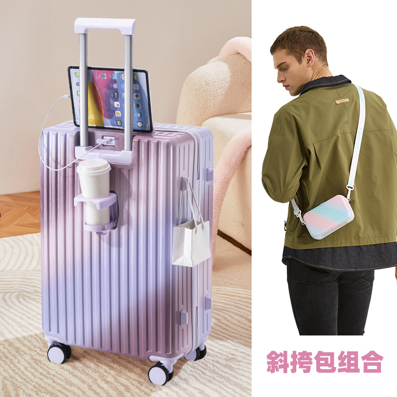 Maleta mujer de alto valor neto neto caja con ruedas de color degradado para hombre 24 pulgadas de gran capacidad contraseña de estudiante caja de viaje