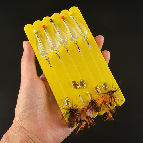 Bundle of watermelon seeds and glitter set, Mako lure fake fly mosquito fly hook fishing rig, casting aid, white stripe small fish bait