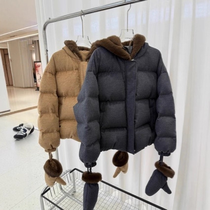 冬季新款高级鹅绒羽绒服女外套2025整皮水貂帽保暖时尚爆款欧货