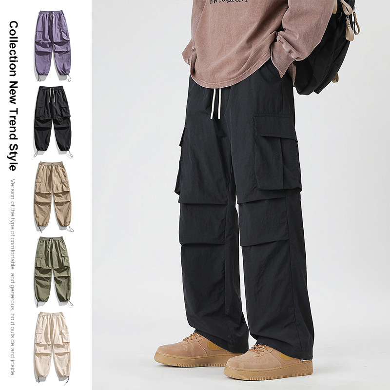 Cross-Border Outdoor Quick-Drying Pants for Men in Spring and Autum Thin American Straight Cargo Pants Autum Hiking and Mountaineering Pants Assault Pants