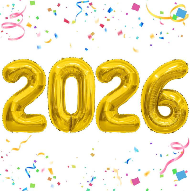 2026数字铝膜球套装40英寸铝膜气球跨年装饰布置亚马逊铝箔气球|undefined