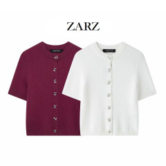 ZARZは欧米風の新型婦人服の定番蝶結びのボタン飾りのニットコートを自作しました。