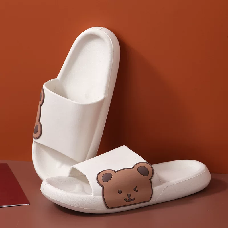 Slippers, cartoon footwear, cute slide for beloved, with little bears