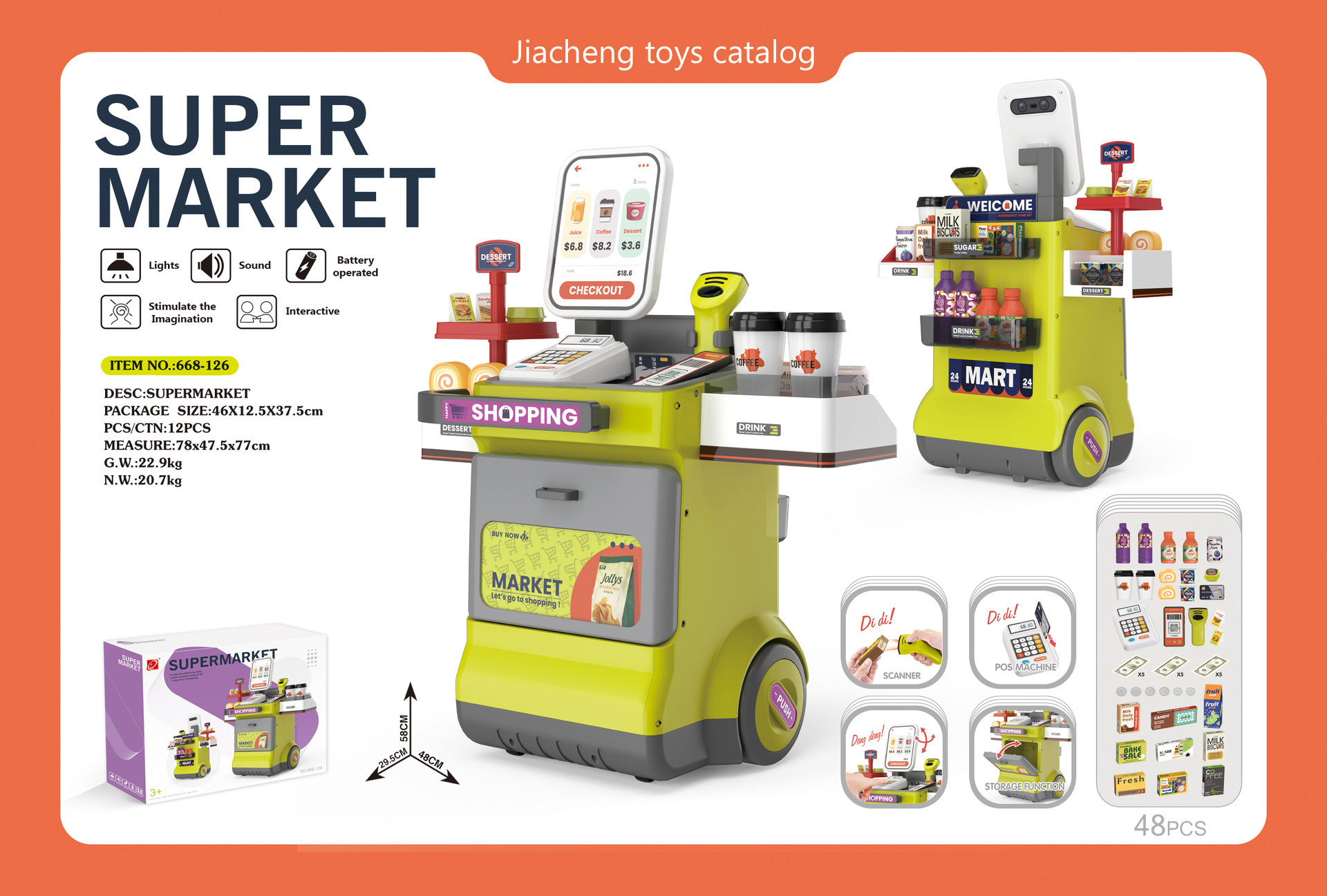 Cross-Border Play House niños médico juguete limpieza remolque compras rompecabezas niños y niñas juguete traje de regalo de cumpleaños