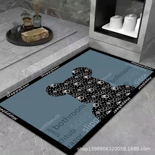 Bathroom door absorbent floor mat bathroom anti-slip door mat bedroom mat cartoon anti-slip mat carpet mat home