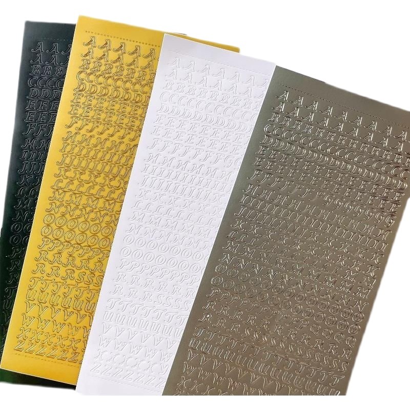 Ins-Style Gold and Silver Letter Stickers DIY Journal Card Material High-Value English Decorative Scenery Journal Stickers