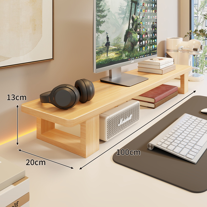 Soporte Elevador para Monitor de Madera MDF para Oficina y Escritorio