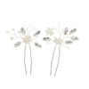 Summer hair accessory for bride, crystal from pearl, set, hair stick, 2022, 2 piece set