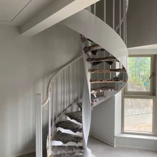家用梯子楼梯装饰弧形旋转楼梯玻璃楼梯公用大型旋转毛坯楼梯