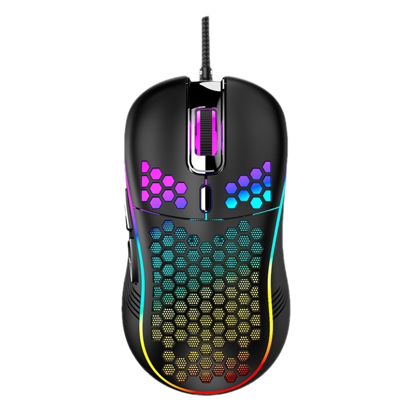 Cross-border D110 agujero hueco con cable ratón para juegos con cable USB luminoso colorido deslumbrante ratón