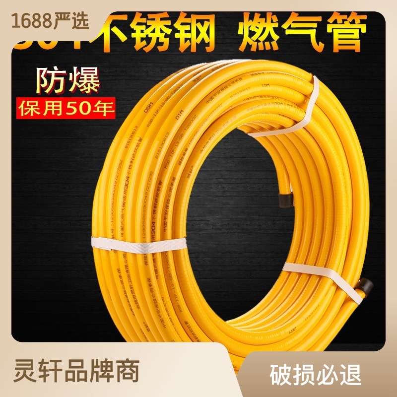 Buried wall 304 stainless steel metal gas pipe natural gas pipe gas pipe corrugated pipe explosion-proof 4 points 6 points
