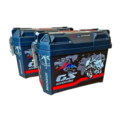Electric car tail box – Side Box, Electric Vehicle Side-Mounted - 36l-pair-of-red-saddlebags-mounting-bracket-tail-rack-model