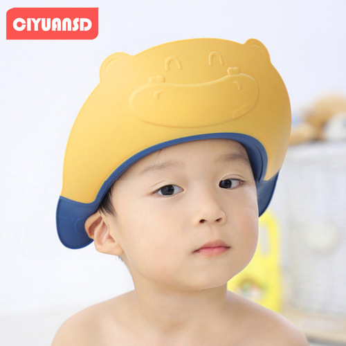Shampoo Cap Children's Shower Cap Crown Infant Shampoo Cap Waterproof Adjustable Silicone Ear Protector Baby Shampoo Artifact