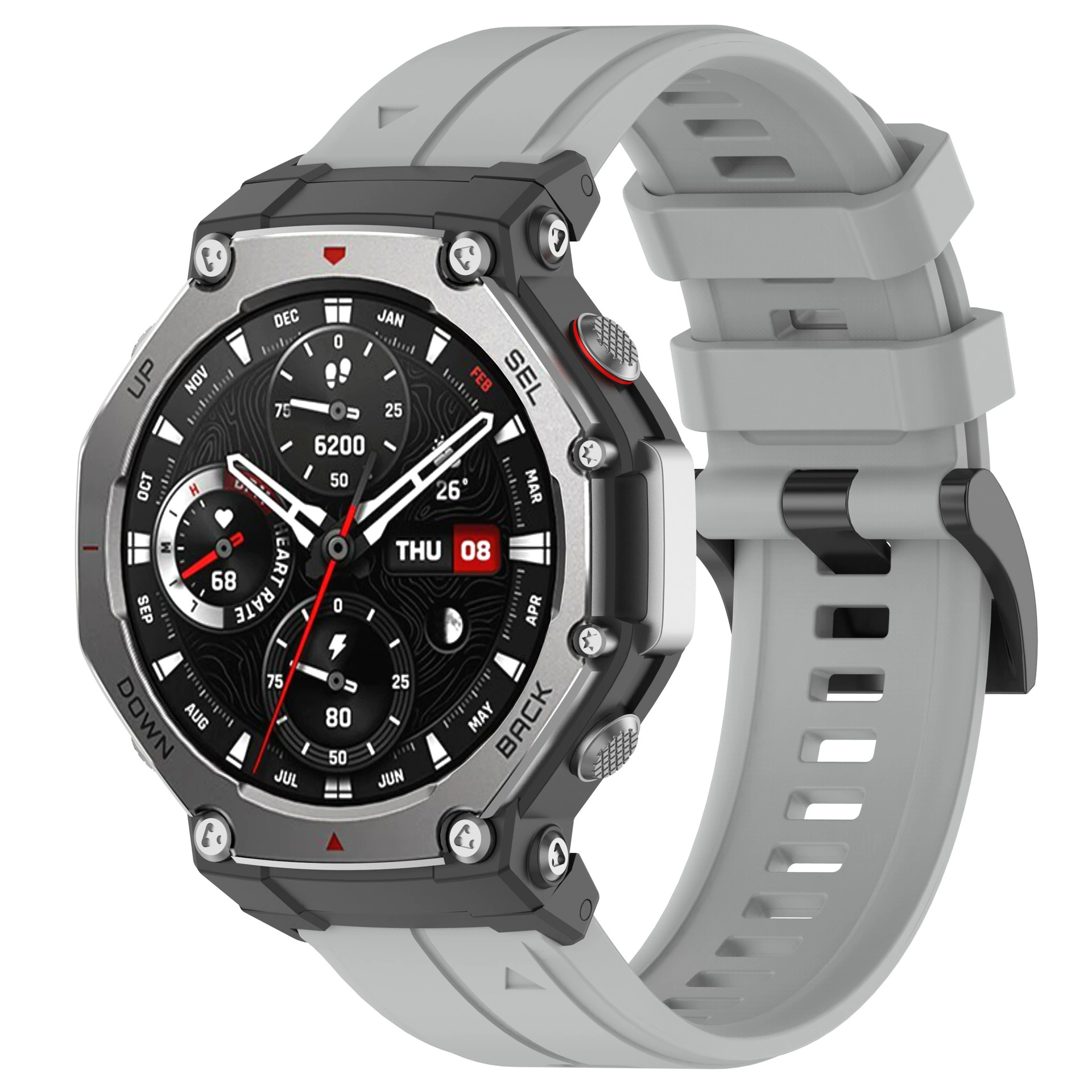 Силиконовый ремешок (Amazfit) T‑Rex3 Rex2, быстрая смена, обычная или утолщённая пряжка, много цветов