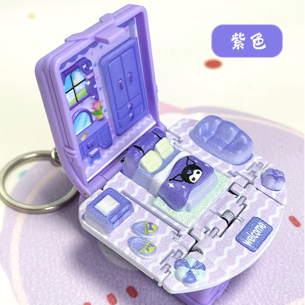 3D Folding Book Keychain, Mini Pop-Up Diorama, Assorted Themes, OPP/Box Packaging