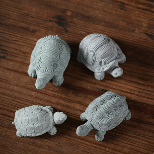 Little Turtle Animal Fish Tank Green Sand Stone Ornaments Tea Table Tea Pet Micro Landscape Landscaping Decoration Flower Pet Flower Pot Small Ornaments