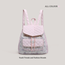 CHARHP&KEJNT官方正品可爱碎花菱格双肩包2025新款甜美大容量书包