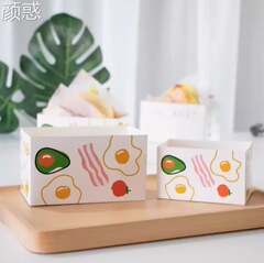 网红三明治包装盒厚蛋烧吐司盒子韩式一次性打包纸盒汉堡纸托外带