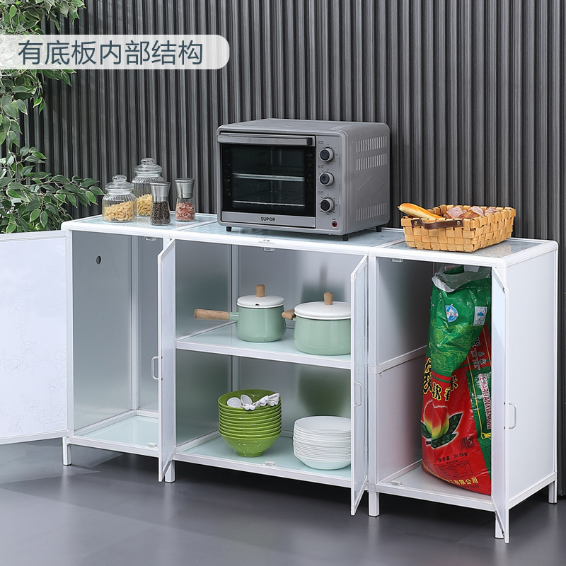 Gabinete de almacenamiento de armario de cocina doméstica rural alquiler simple armario de aleación de aluminio con puerta