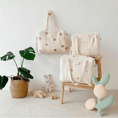 ジッパー刺繍綿ママバッグ赤ちゃん手押し車バッグおむつバッグ哺乳瓶整理バッグ母子バッグ