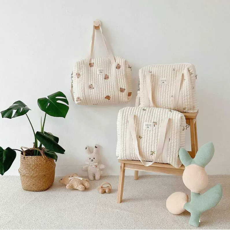 Мумия сумка с вышивкой на молнии Мамия сумка сумка детская тележка сумка подгузник сумка бутылка для ухода за ребенком сумка