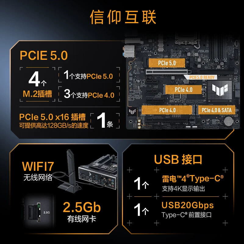 Подходит для материнской платы TUF GAMING Z890-Plus WiFi (Hua/Shuo), Intel Z890/LGA 1851