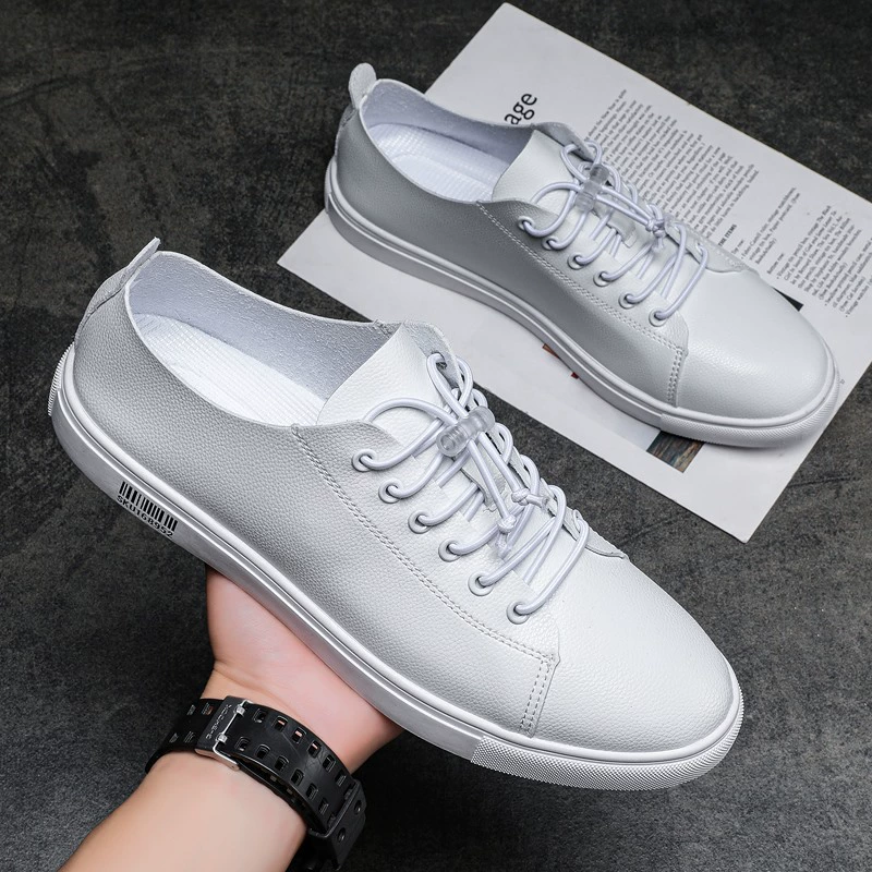 Белые кроссовки, мужская обувь 2022, весна и осень, новые белые туфли, мужские модные белые туфли на плоской подошве в Корейском стиле, повседневные мужские кроссовки