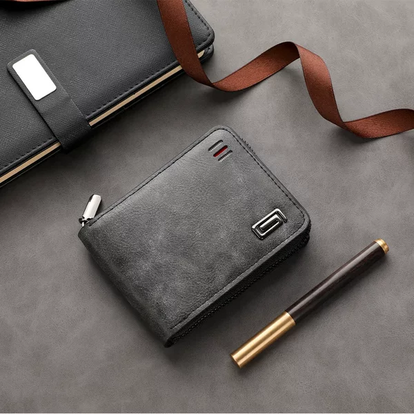 Cross-border new men's wallet multi-card leisure zipper large capacity portable short coin purse manufacturers wholesale