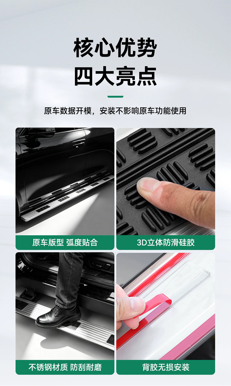 Suitable for Wey V9X/V8X Side Step Cover Panel Sticker Modification Stainless Steel Threshold Strip Welcome Pedal Accessories