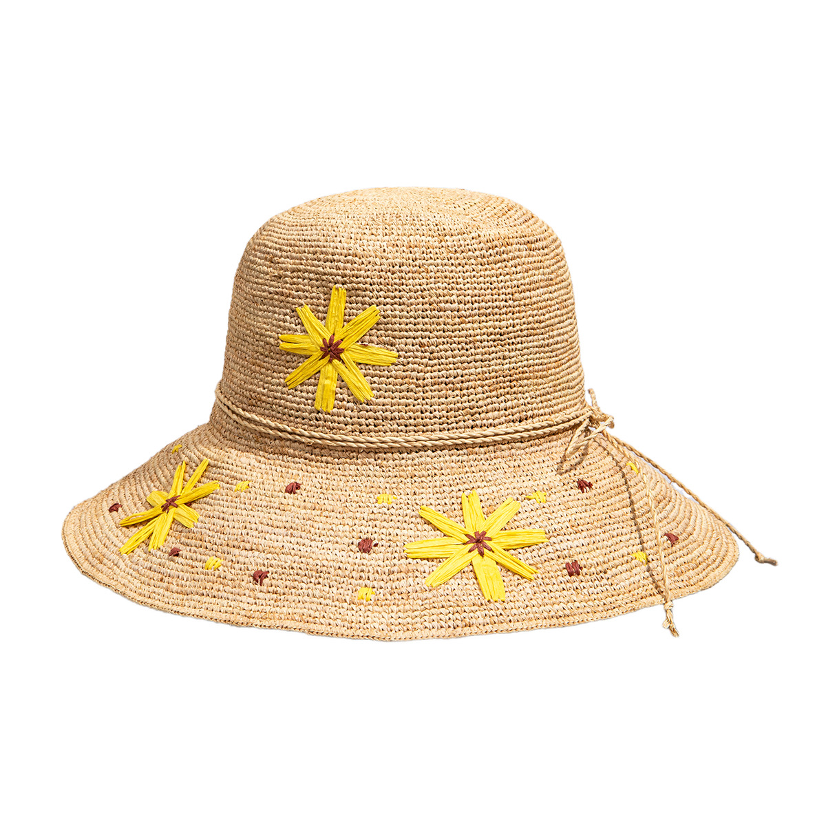 210g Weight Straw Hat Hats Type Holiday, Outdoor, Street Occasion raffia Material Heart Shape, Flower Pattern Summer, Spring Season Women's Gender Hawaiian, Tropical Style Curved Eaves Rim Women's Hawaiian Tropical Heart Shape Flower Curved Eaves Straw Hat 9
