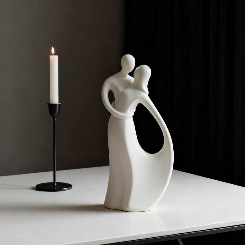 简约抽象拥抱情侣创意摆件 北欧风现代家居桌面个性摆设软装饰品