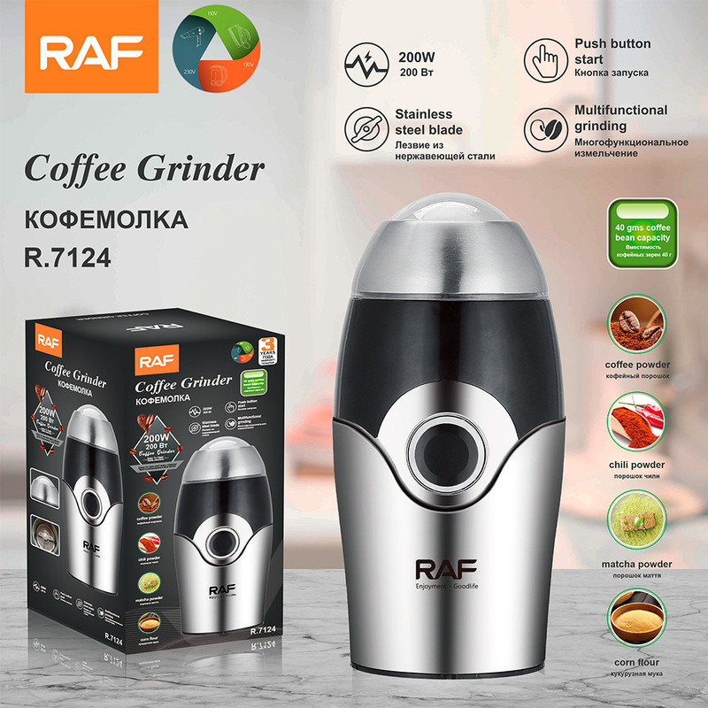 Raf European Standard Cross-Border Household Coffee Grinder Electric Grinder Automatic Small Coffee Bean Grinder