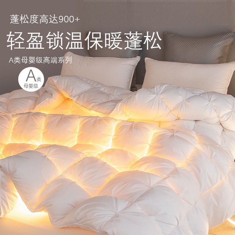 綿100%の羽毛布団、95%の白いガチョウの羽毛を使用した冬用布団、春秋用布団、厚手で暖かいダブルサイズの布団、五つ星ホテル基準