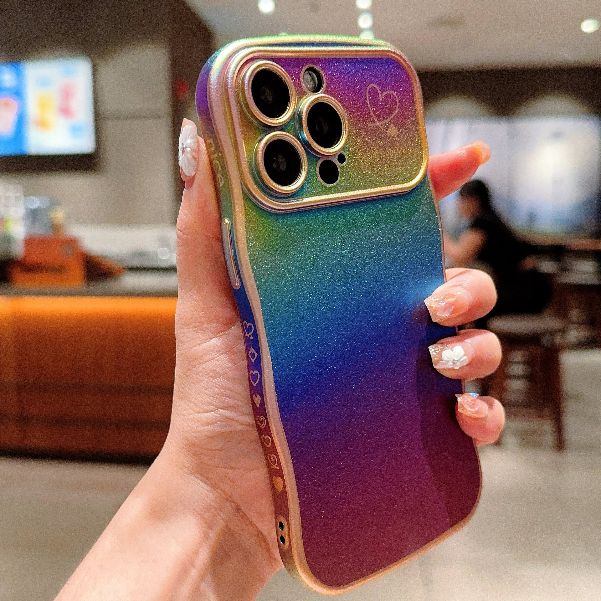 Nuevo color de seda brillante pantalla de seda para Apple 17 proMax caso de teléfono móvil gradiente todo incluido iphone 16 comercio exterior