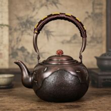 紫铜烧水壶手工纯铜茶壶泡茶煮电陶炉中式复古大容量户外围炉铜器