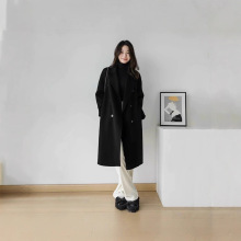 毛呢外套女装2025秋冬新款韩版宽松过膝长款呢子大衣森系毛呢大衣