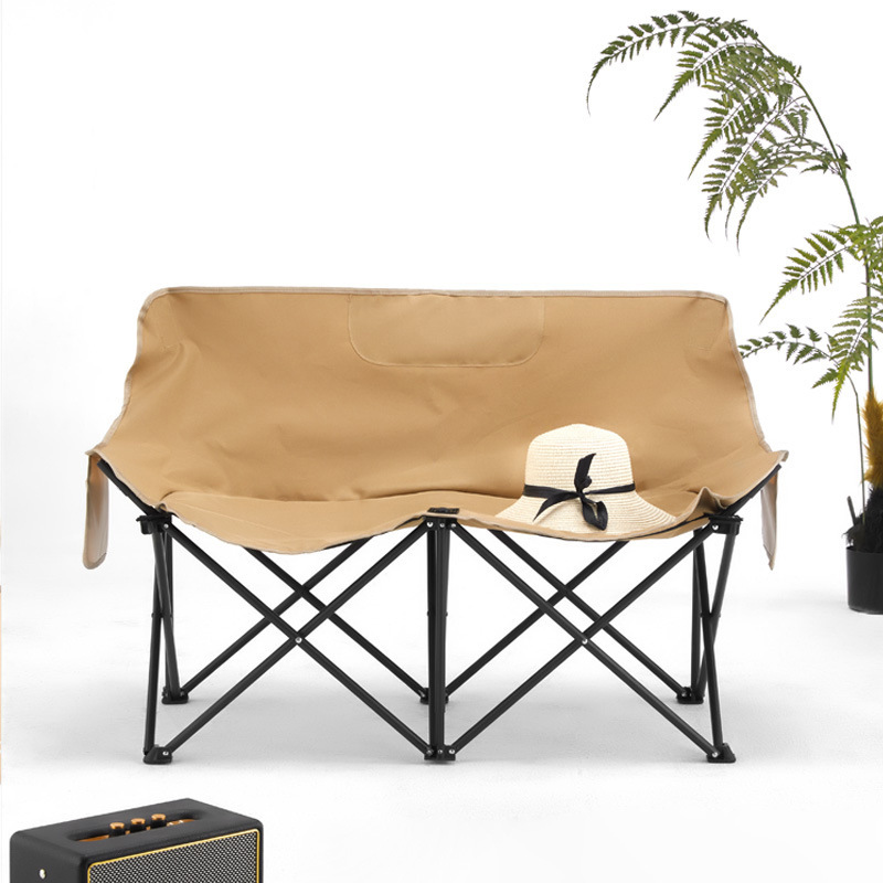 Nuevo tipo de silla de luna baja doble al aire libre acampando silla plegable portátil de pícnic silla plegable ligera ocio doble silla plegable