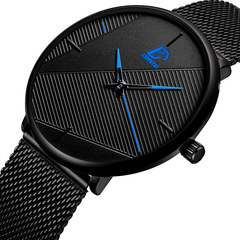 DIJANES Simple and Stylish Men's Milan Mesh Strap Watch Business Leather Strap Quartz Watch Wholesale Cross-border