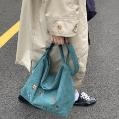 大容量包包女新款小众单肩斜挎上课帆布包文艺通勤托特包简约2025