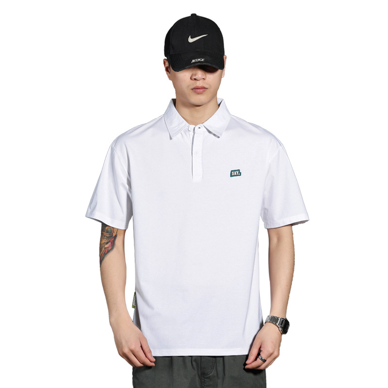 Herren Polo Shirt Kurzarm Lässig Weit Einfarbig Sommer Mode_voghion.com