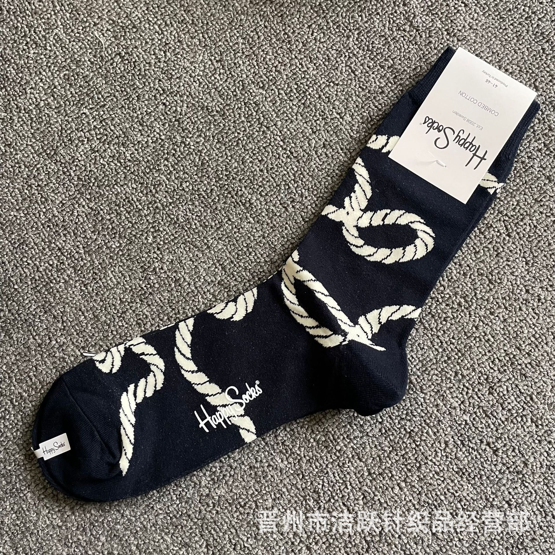 Happy socks新品高品质ハイレザー男性ソックススウェーデンコットンソックスファッションソックスカップルinsロング美脚ソックス