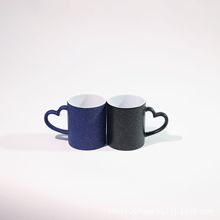 diy个性印图陶瓷加热水感温杯热转印心形星空杯空白马克杯热感