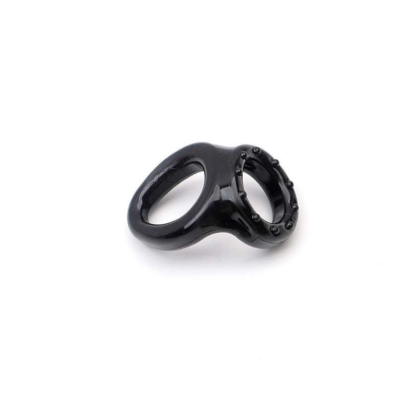Men’s Double-Opening TPE Cock Ring, Dual-Ring Wearable Restraint, Purple — detail image 9