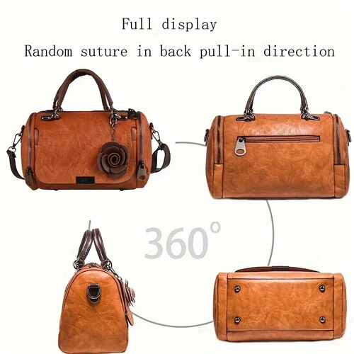 1pc Retro Slung Boston Bag Fashion Small Bag for Ladies Crossbody Bag