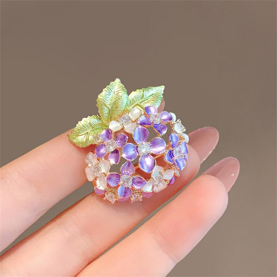 Lady Flower Alloy Enamel Women's Brooches display picture 3