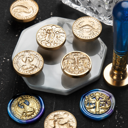 [Constellation Series] Suidisi embossed twelve constellations Libra and Cancer fire paint seal chapter head wholesale