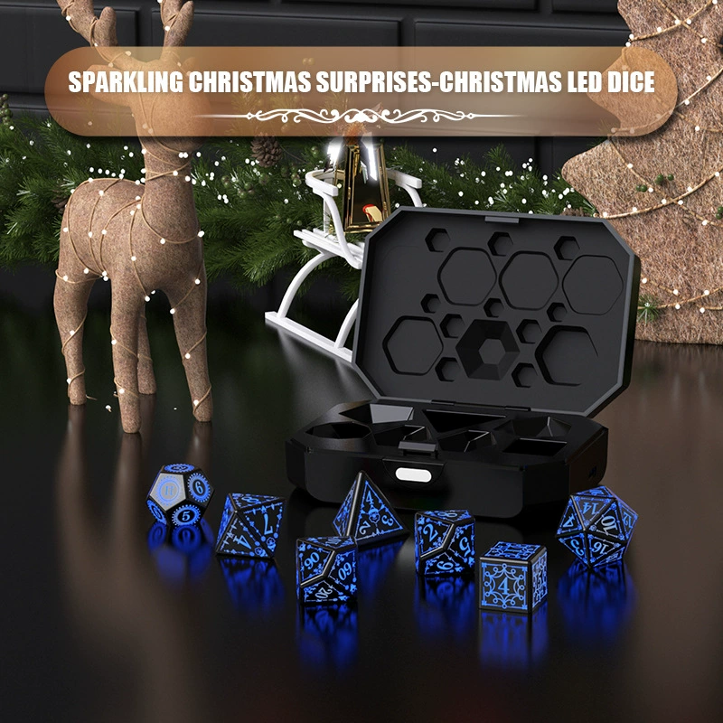 2023 Трансграничные рождественские взрывные настольные игры Flash светящиеся игрушки Перезаряжаемые кости Подземелья и драконы Реквизит Кости