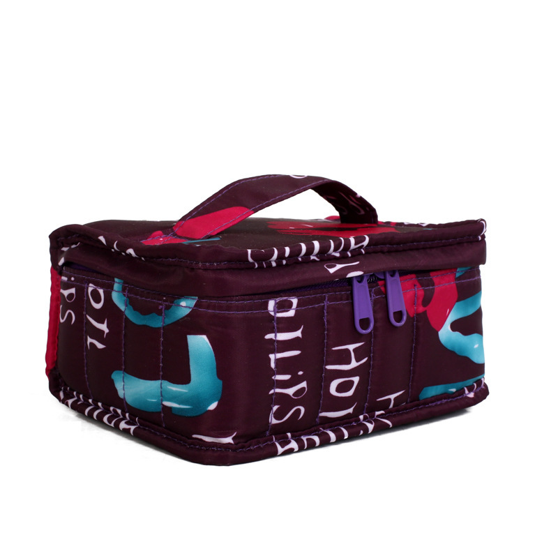 Nueva bolsa de cosméticos portátil de color puro con logotipo impreso, bolsa de cosméticos simple, bolsa de lápiz labial portátil de viaje transfronteriza, venta al por mayor