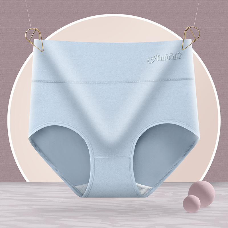 Ropa interior antibacteriana de cintura alta de algodón puro para mujer, ropa interior de vientre de algodón puro para mujer, ropa interior de cintura alta de algodón impreso para mujer